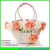 LDYP-093 red floral beach straw tote bag