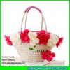 LDYP-093 red floral beach straw tote bag