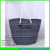 LDFB-011 black and white mixed woven sadu beach tote bags #1 small image