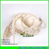 LDMX-004 beige cotton rope handwoven beach shoulder bag sling fringe macrame bag #1 small image
