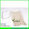 LDMX-004 beige cotton rope handwoven beach shoulder bag sling fringe macrame bag #2 small image