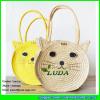 LDMC-027 cute cat shoulder straw bags for kids