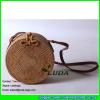 LDTT-037 Fashion natural ata bag hand woven round women beach straw bali bag