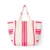 NEW VICTORIA&#039;S SECRET SUN  FUN TOTE Pink and White Striped Large Beach BAG Logo
