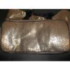 Victoria&#039;s Secret Gold Fantasy Glitter Handbag Purse Large Beach Tote Bag RARE