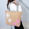 Women Girls Shoulder Bag Print  Zipper Closure Shopping Beach Tote Bag