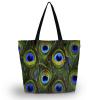 Peacock Soft Women&#039;s Shopping Bag Foldable Tote Shoulder Bag Beach Handbag