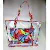 Floral Print Woman Handbag Jelly Clear Transparent Beach Shoulder Bag Tote Purse