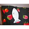 Beautiful GOLDEN SANDS Strawberry Cherry Canvas Beach Tote Shopping Bag Black