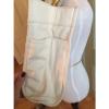TORY BURCH Cream Canvas &amp; Beige Leather Beach Tote Bag Shoulder Bag