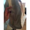 TORY BURCH Cream Canvas &amp; Beige Leather Beach Tote Bag Shoulder Bag