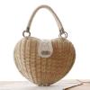 New Fashion Women Summer  Beach Tote Messenger Bag Handbag Straw Bag heart shape