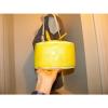 Pretty! DIAMOND &amp; RENEE LEATHERCRAFT Yellow/White Summer Fish Beach Bucket bag