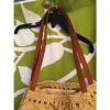 MAR Y SOL Madagascar Straw &amp; Leather Bucket Tote Bag Handbag Purse Beach #4 small image