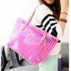Striped Transparent PVC Shoulder Bag Women&#039;s Jelly Tote Summer Beach Handbag