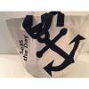 extra LARGE anchor CANVAS beach cotton BOAT tote bag EMBROIDERED sailing NEW