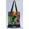 Kiehl&#039;s Black Printed Canvas Tote Bag,Shopping,Working,Travel,Beach,Utility Tote