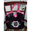 KITSON Los-Angeles Black amp Pink Tote Shopper Beach Bag NWT LA NR #4 small image