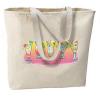 Bottoms Up New Jumbo Canvas Tote Bag Travel Beach Shop Gifts Tropical Cocktails