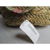 NEIMAN MARCUS Medium Tote Straw Bag Beige Summer Beach Basket Weave Pink Camofla #3 small image