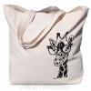 Canvas Tote Bag - Beach Travel Market Cotton Animal - Brown Giraffe - NEW
