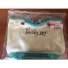 NEW 31 Thirty One Natural w/ Turquoise Canvas Crew Mini Purse Shoulder Bag Beach