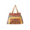 Ethnic Handmade Beach Tote Bag Thai Hmong Embroidered Bird Pattern in Orange #1 small image