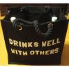 Drinks Well With Others Tote Beach Party Picnic Wine Bottle Bag Sparkly GiftNWT