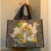 PRETTY VERA BRADLEY &#039;DOGWOOD&#039;!  Shiny Market Tote/Shopper/Vacation/Beach bag.