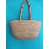 VTG 70s 80 LG WOVEN Jute Straw Basket BoHo HIPPIE Shoulder Market ToTe Beach BAG #1 small image