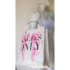 1 VICTORIA&#039;S SECRET SUPERMODEL ANGELS ONLY WHITE IVORY CANVAS BEACH TOTE BAG NWT