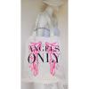 1 VICTORIA&#039;S SECRET SUPERMODEL ANGELS ONLY WHITE IVORY CANVAS BEACH TOTE BAG NWT