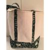 LARGE CAMPING CANVAS beach cotton WOODS tote bag EMBROIDERED GREEN RV CAMPER NEW