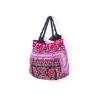 Silk Worm Handmade Unique Beach Tote Bag with Thai Hmong Embroidery Large Size