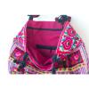 Silk Worm Handmade Unique Beach Tote Bag with Thai Hmong Embroidery Large Size