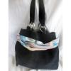 NINE WEST Suede Leather Tote Shopper Purse Handbag Carryall BLACK Beach Bag