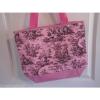 EASTER PINK TOILE BROWN BEACH CRUISE POOL PARTY PICNIC BAG TOTE PURSE TRAVEL #1 small image