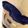 LARGE CRAB CANVAS beach cotton natural tote bag EMBROIDERED BLUE top ZIP NEW