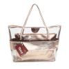 Waterproof Semi-clear PVC Tote HandBag Beach Shoulder Bag &amp; Small Cosmetic Bag