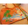 Tote Large shopping tangerine neon orange canvas beach book bag