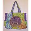 Paul Brent Tote Beach Bag Large Canvas Sequins Scallop Shells Coral Multi Color #1 small image