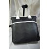 Woman&#039;s  large Black and white Canvas Beach Tote shopper BAG
