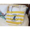 Original Walt Disney Tote Yellow And White Striped Beach Bag