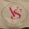 Victorias Secret VS White Gold &amp; Pink Beach Tote Bag Gold HOPE Puppy Large Sack