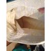 Off White beige Crochet Purse 19x15 tote lined American Eagle beach hand bag euc