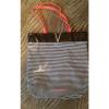 Victoria&#039;s Secret tote bag striped black white hot pink book beach exercise RARE #1 small image