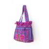 Beautiful Flower Boho Beach Tote Bag Thai Hmong Embroidered Fabric in Purple #2 small image