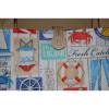 Handmade Nautical Beach Items Trimmed in Tan Handbag Purse Tote Bag Beach Bag
