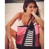 NWT Victoria&#039;s Secret Island Tote Beach Pink Black Striped Gym Travel 2016 Bag