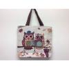 Women&#039;s Canvas Shopping Bag Owls Canvas Tote Bag Shoulder Canvas Bag, Beach Bag #4 small image